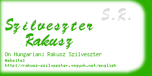 szilveszter rakusz business card